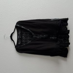 Black Gothic corset-effect top